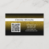 Faux Gold Glitter Ombre QR Professional Visitekaartje (Achterkant)