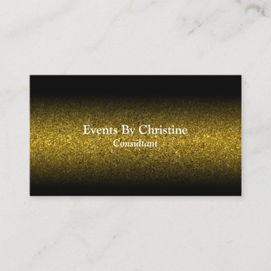 Faux Gold Glitter Ombre QR Professional Visitekaartje (Voorkant)