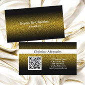 Faux Gold Glitter Ombre QR Professional Visitekaartje