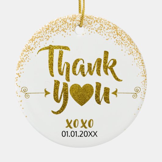 Faux Gold Glitter Ornament (Voorkant)