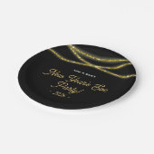 Faux Gold Glitter Oud en Nieuw Feest Papieren Bordje (Gekanteld)