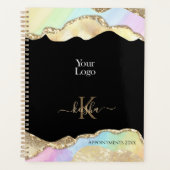 Faux Gold Glitter & Pastel Waves Appointbook Planner (Voorkant)