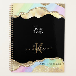 Faux Gold Glitter & Pastel Waves Appointbook Planner