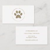 Faux Gold Glitter Paw Print Logo Visitekaartje (Voorkant / Achterkant)