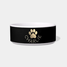 Faux Gold Glitter Pawprint Aangepaste Naam Hond