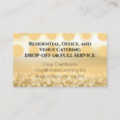 Faux gold glitter personal chef catering culinaire visitekaartje (Achterkant)