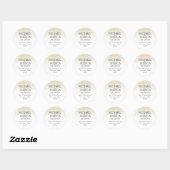 Faux Gold Glitter Persoonlijke naam en adres Ronde Sticker (Vel)