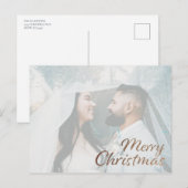 Faux Gold Glitter Photo Merry kerst Briefkaart (Voorkant / Achterkant)