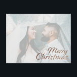 Faux Gold Glitter Photo Merry kerst Briefkaart<br><div class="desc">Verstuur je kerstcadeautje in stijl met dit briefkaart met een gouden feutfoto van kerstmis. Uw foto maakt de kaart tot alle merrier. Voor meer kleurenopties op "Vrolijk Kerstfeest",  bekijk ons kerstfeest Collectie deel 2 of briefpapier.</div>