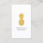 Faux Gold Glitter Pineappel Visitekaartje (Voorkant)