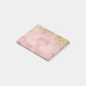 Faux Gold Glitter Pink Faux Foil Post-it® Notes (Schuin)