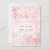 Faux Gold Glitter & Pink Modern Weddenschap Kaart (Voorkant)
