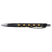 Faux Gold Glitter Polka Dots Pattern on Black Pen (Bodem)