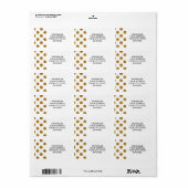 Faux Gold Glitter Polka Dots Pattern on White Etiket (Full Sheet)