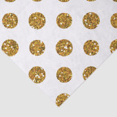 Faux Gold Glitter Polka Dots Pattern on White Tissuepapier (Detail)