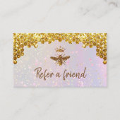 faux gold glitter Queen Bee Reference Card Visitekaartje (Voorkant)