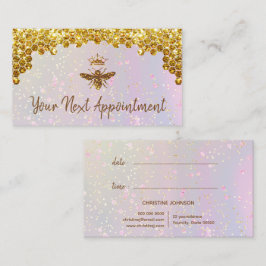 faux gold glitter Queen Bee Visitekaartje