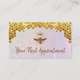faux gold glitter Queen Bee Visitekaartje