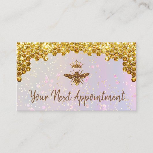 faux gold glitter Queen Bee Visitekaartje (Voorkant)