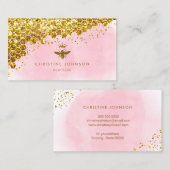 Faux Gold Glitter Queen Bee Visitekaartje (Voorkant / Achterkant)