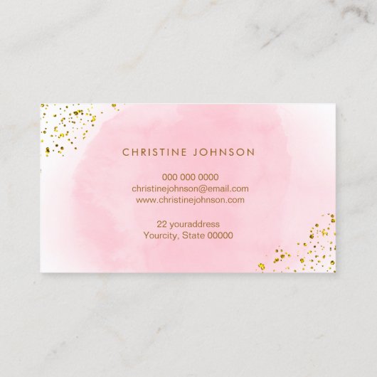 Faux Gold Glitter Queen Bee Visitekaartje (Achterkant)