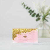 Faux Gold Glitter Queen Bee Visitekaartje (Staand voorkant)
