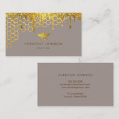 Faux Gold Glitter Queen Bee visitekaartje (Voorkant / Achterkant)