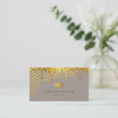 Faux Gold Glitter Queen Bee visitekaartje (Staand voorkant)