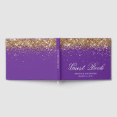 Faux Gold Glitter Royal Paarse bruiloft Gastenboek (Volledig)