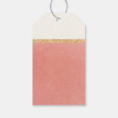 Faux Gold Glitter Roze Bruiloft Gereserveerde Zitt Cadeaulabel (Achterkant)