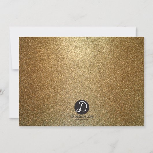 Faux Gold Glitter, roze stippen Fashionista Birthd Kaart (Achterkant)