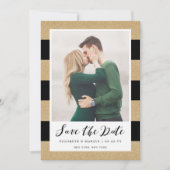 Faux Gold Glitter Save the Date Card (Voorkant)