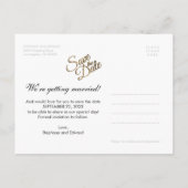 Faux Gold Glitter Save the Date Photo Briefkaart (Achterkant)