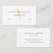 Faux Gold Glitter Scissors Afsprakenkaartje (Voorkant / Achterkant)