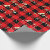 Faux Gold Glitter Script Buffalo met prettige kers Cadeaupapier (Hoek)