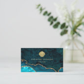 Faux Gold Glitter Seashell Design Visitekaartje (Staand voorkant)