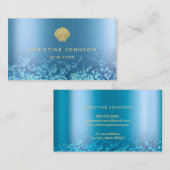 faux gold glitter seashell logo visitekaartje (Voorkant / Achterkant)