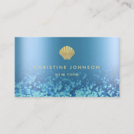 faux gold glitter seashell logo visitekaartje