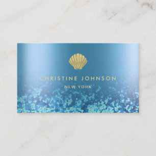 faux gold glitter seashell logo visitekaartje