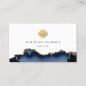 Faux Gold Glitter Seashell logo Visitekaartje (Voorkant)