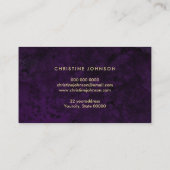 Faux Gold Glitter Seashell op paarse Visitekaartje (Achterkant)
