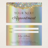 Faux Gold glitter sequin Appointment Card Visitekaartje (Voorkant /achterkant)