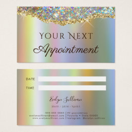 Faux Gold glitter sequin Appointment Card Visitekaartje