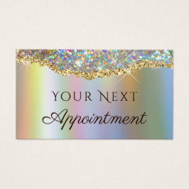 Faux Gold glitter sequin Appointment Card Visitekaartje