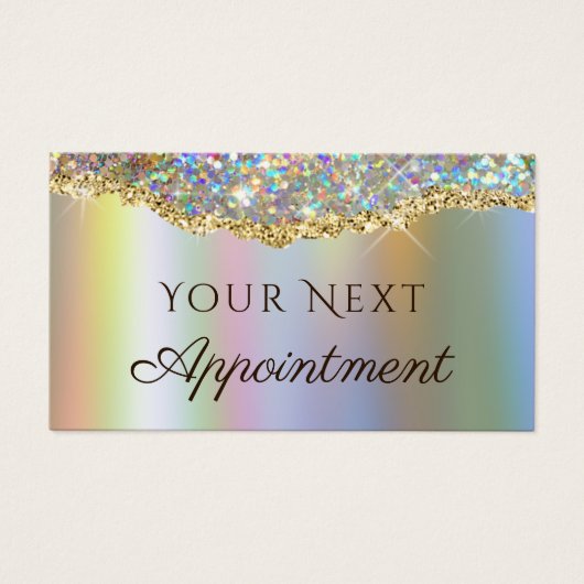 Faux Gold glitter sequin Appointment Card Visitekaartje (Voorkant)