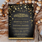 Faux Gold Glitter Sterren Chalkboard Moslim Bruilo Kaart