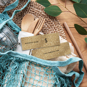 Faux Gold Glitter Stylish Luxury Price Label Mini Visitekaartjes