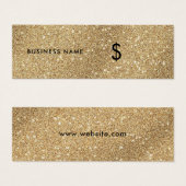 Faux Gold Glitter Stylish Luxury Price Label Mini Visitekaartjes (Voorkant /achterkant)