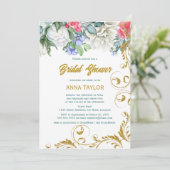 Faux Gold Glitter Swirls Vrijgezellenfeest Kaart (Staand voorkant)