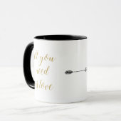 Faux Gold glitter text zwarte kat Mok (Voorkant links)